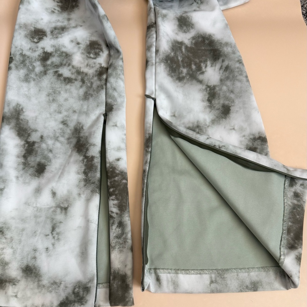 ZARA Stylish Green Tie-Dye Women's Pants medium - Picture 6 of 8